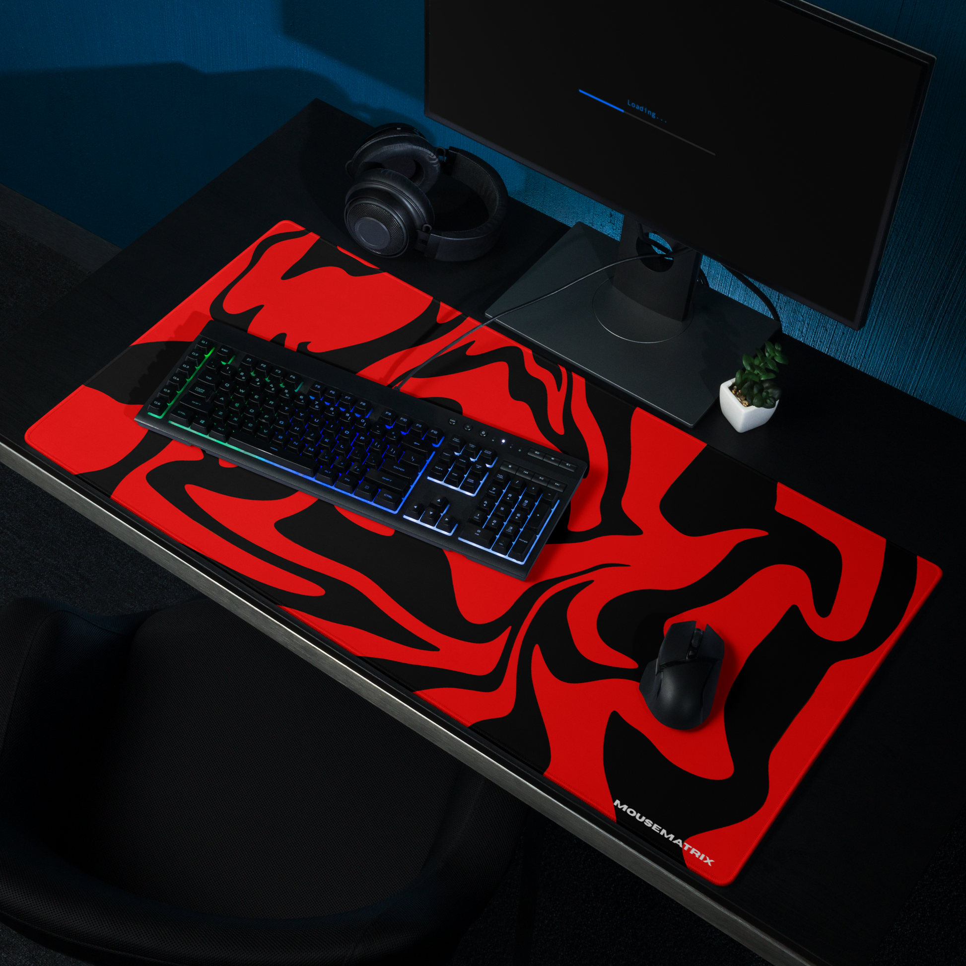 Demon Red Swirl Mouse Pad